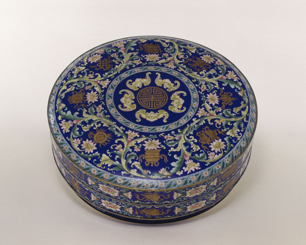 图片[1]-Painted enamel lotus box with eight auspicious patterns-China Archive